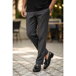 Domani Men’s Black Leather Tassel Loafers – Croc Embossed Slip-On Dress – Sz 9.5